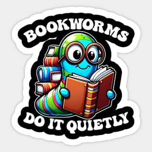 Bookworm Buddy Reading Lover Adorable Nerd Worm Tee Sticker